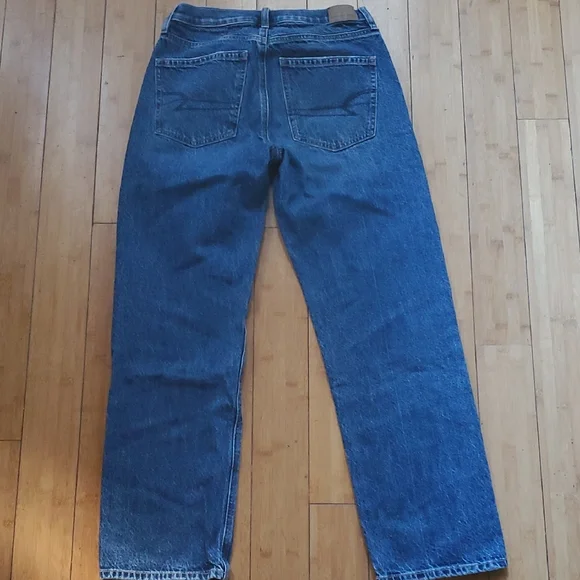 American Eagle Outfitters 4short Low Rise Baggy Straight Relaxed Fit Blue Jeans - Picture 10 of 10